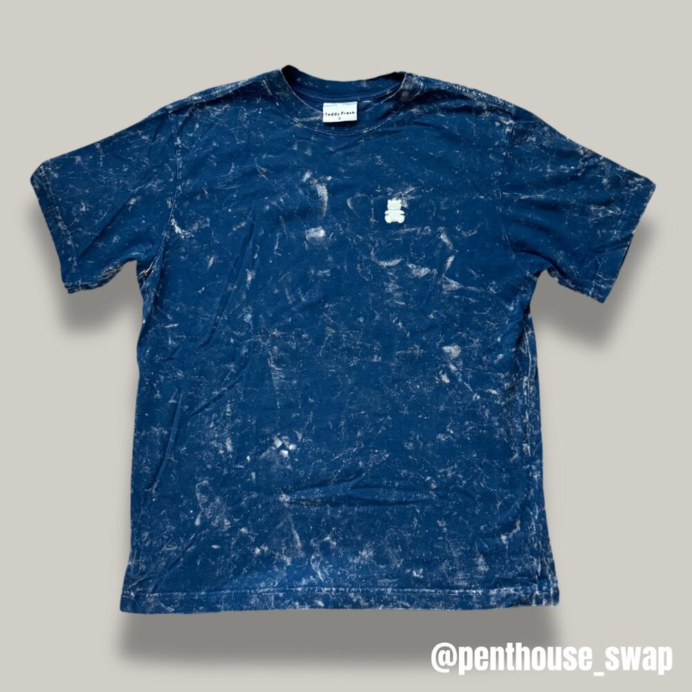 Teddy Fresh Acid Wash T-shirt in Blue, Size S (unisex)